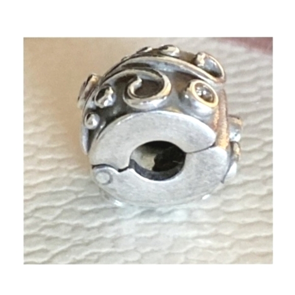 Pandora Tendril Cubic Zirconia Clip Charm 925 Sterling Silver 790380 - Picture 4 of 6